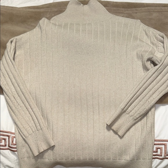 Cream Ribbed Turtleneck Sweater - Picture 3 of 3
